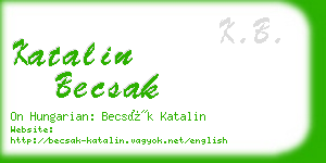 katalin becsak business card